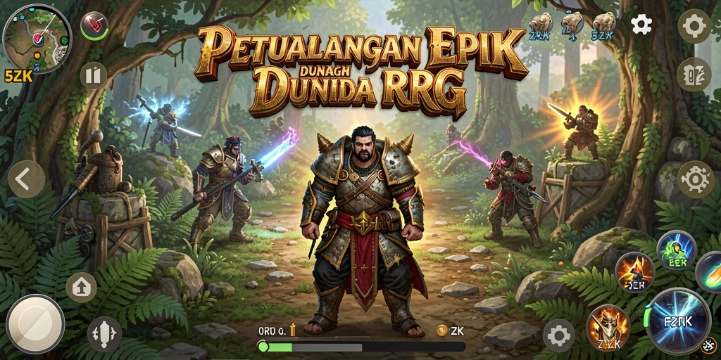 Gameplay 5ZK yang menampilkan karakter dan pertarungan epik.
