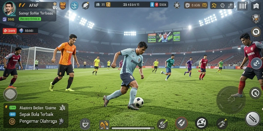 Tampilan menakjubkan dari gameplay sepak bola AFAF yang realistis.