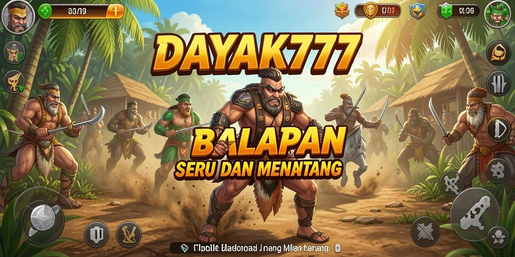 Tangkapan layar utama DAYAK777 memperlihatkan aksi balapan mendebarkan.