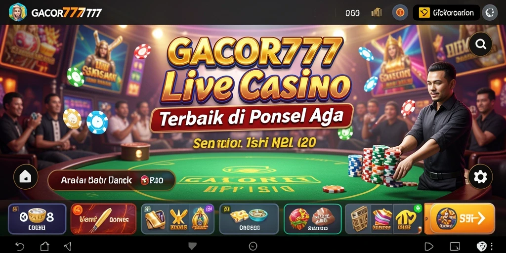 Tampilan gameplay GACOR777 dengan dealer langsung yang interaktif.