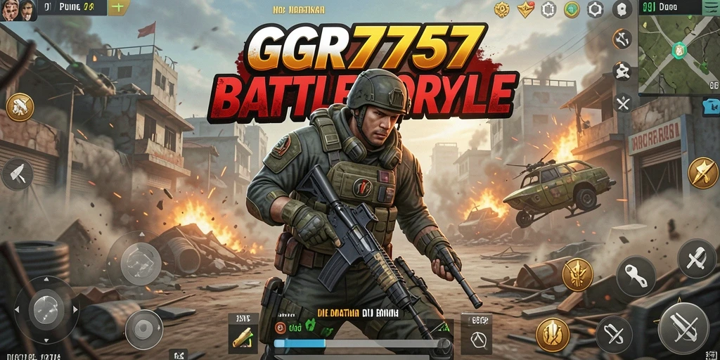 Tampilan gameplay GGR7777 yang seru dalam pertempuran Battle Royale.