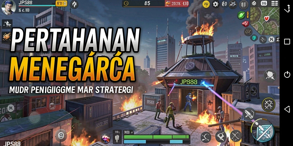 Tangkapan layar JPS88 menunjukkan aksi intens dalam pertahanan menara.