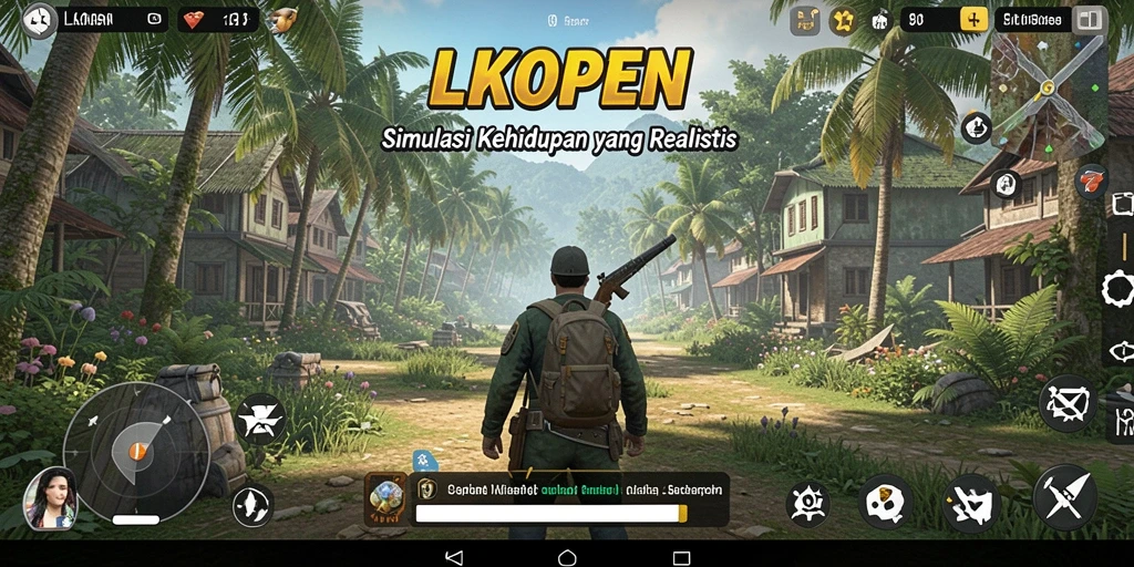 Tangkapan layar gameplay LKOPEN menampilkan interaksi karakter yang hidup.