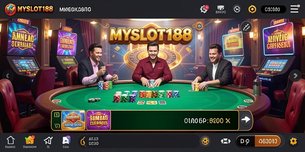Tampilan gameplay Live Casino yang mendebarkan di MYSLOT188.