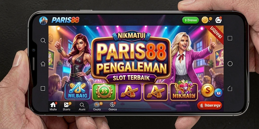 Screenshot gameplay PARIS88 menunjukkan gulungan berputar dengan simbol slot yang menarik.