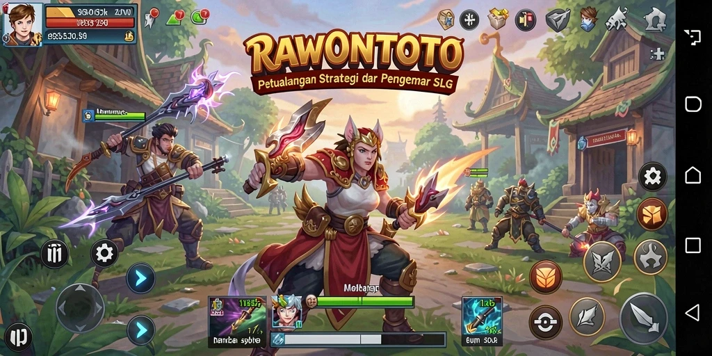 Tampilan gameplay <strong>RAWONTOTO</strong> yang penuh aksi dan strategi.
