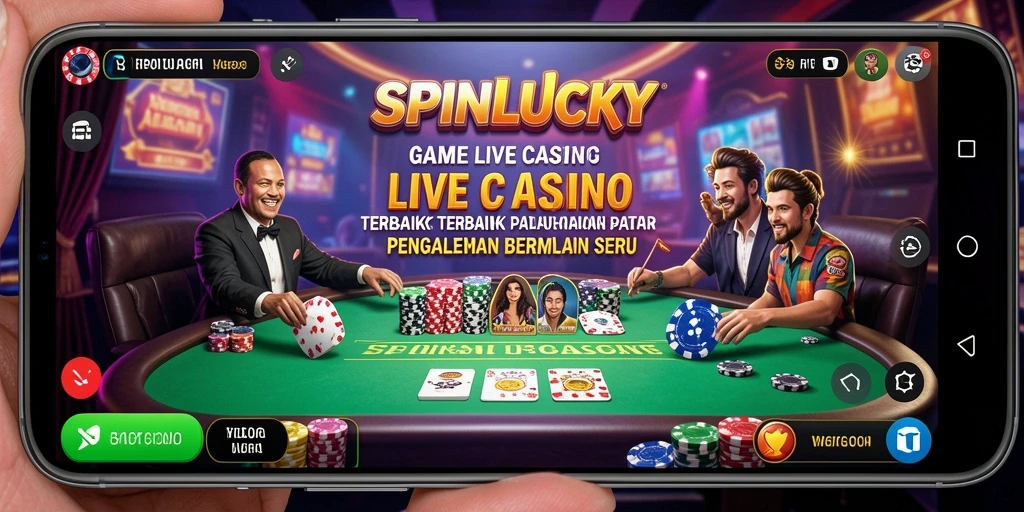 Tampilan gameplay Live Casino SPINLUCKY yang memukau dan interaktif.
