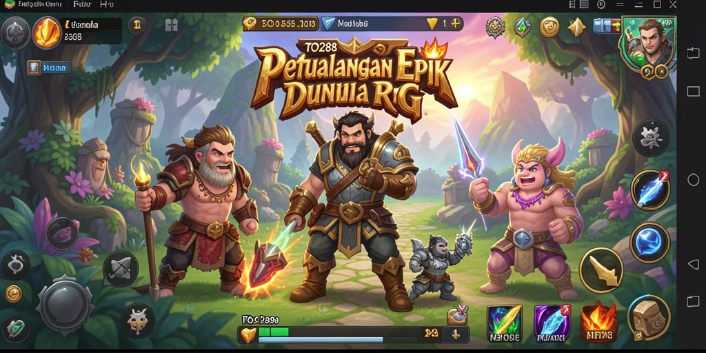 Screenshot TO288 menampilkan aksi seru dalam pertempuran RPG yang mendebarkan.