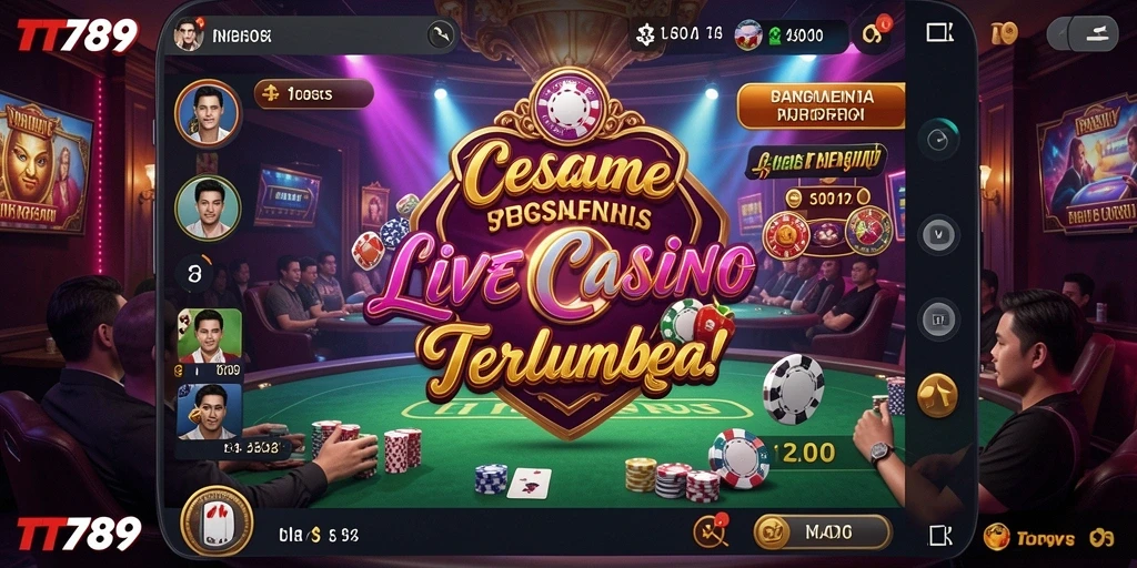 Tampilan gameplay Live Casino yang memikat di TT789.